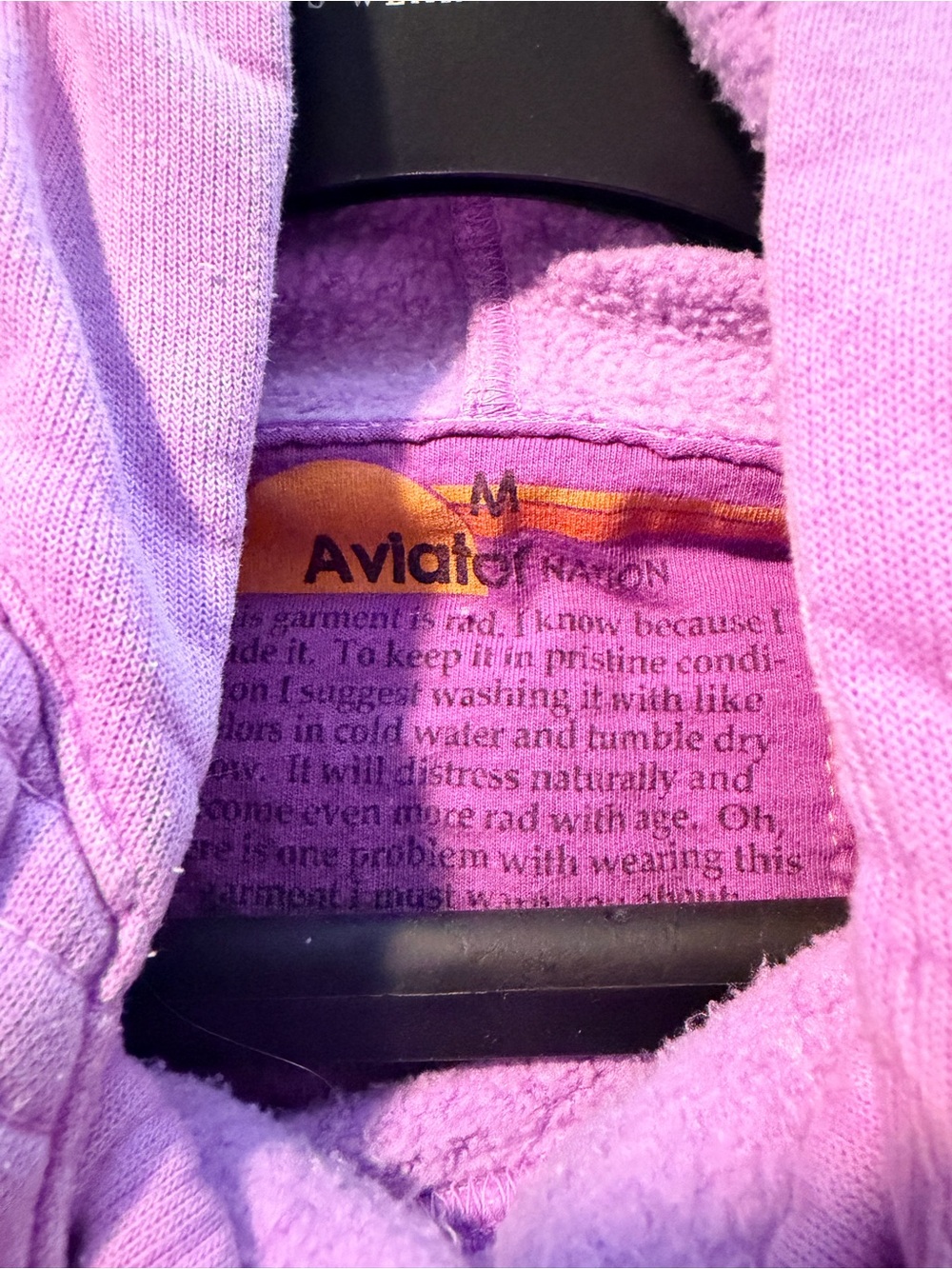 Women’s Aviator Nation Lavender Pullover Hoodie with Zip Pockets size medium - Picture 6 of 6